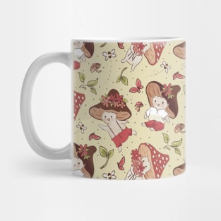 Kawaii Cottagecore Mushroom Pattern Mug